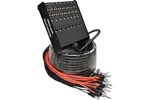 Seismic Audio - SAJLP-24x8x100-24 Channel 100 Foot XLR Low Profile Snake Cable with 8 TRS Returns - Circuit Board Snake for Recording, Stage, Studio PA DJ use