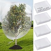 4 Pcs Garden Netting,5.9Ft x 6.9Ft Plant Fruit Protection Bags with Drawstring,Garden Netting Mesh Cover Plant Netting Bags, 