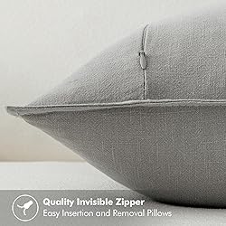 MIULEE Decorative Linen Euro Sham Pillow Covers