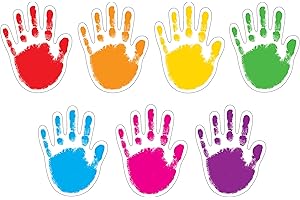 CARSON DELLOSA EDUCATION Carson Dellosa 42 Colorful Helping Hands Bulletin Board Cutouts, Vibrant Hand Cutouts for Classroom, Bulletin Boards, Cubby Labels, Crafts, and Classroom Décor