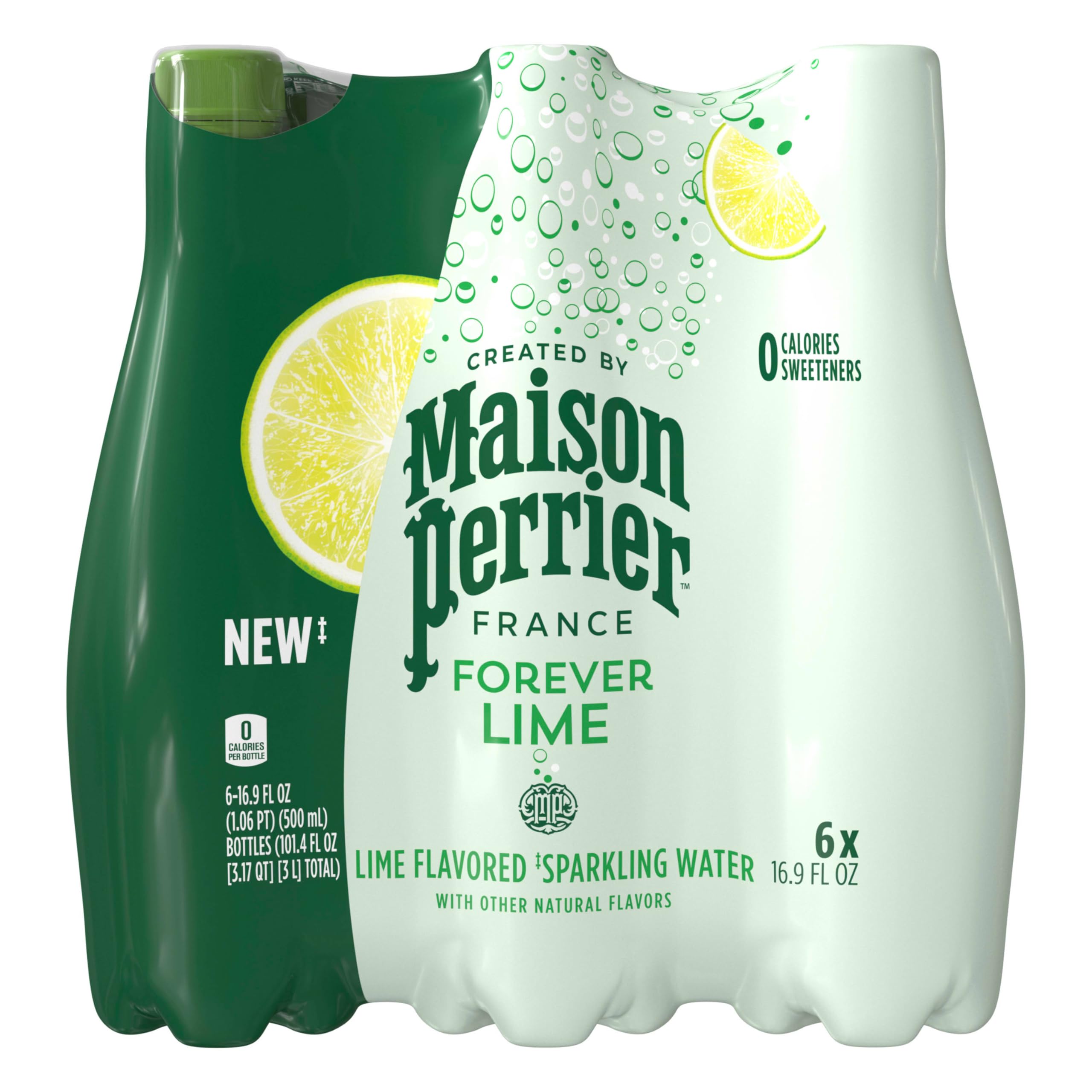 Photo 1 of Maison Perrier Forever Lime Flavored Sparkling Water, 16.9 Fl Oz Plastic Water Bottles, 6 Count 101.406 fl oz
