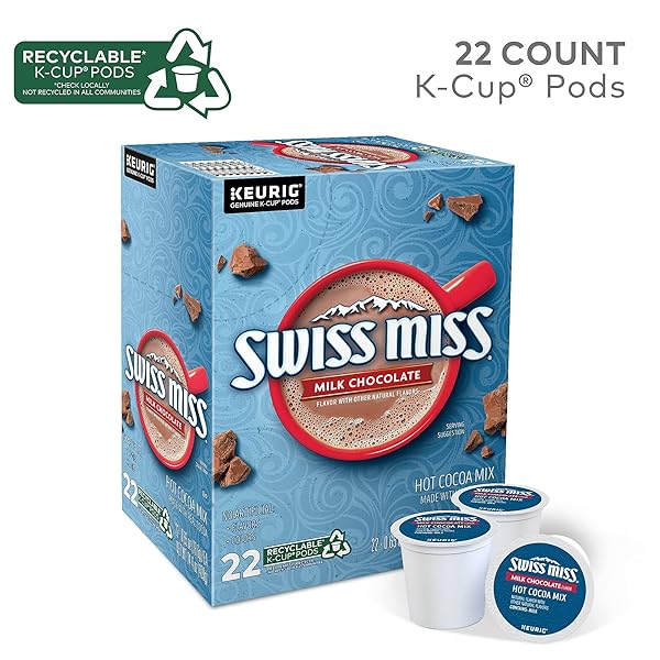 SWISS MISS MILK CHOCOLATE HOT COCOA, KEURIG K-CUP PODS, 22/BOX (1252)