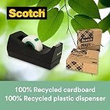 Scotch Magic Tape Dispenser 100% Recycled Plastic Black Includes 3 Rolls 19mm x view 4