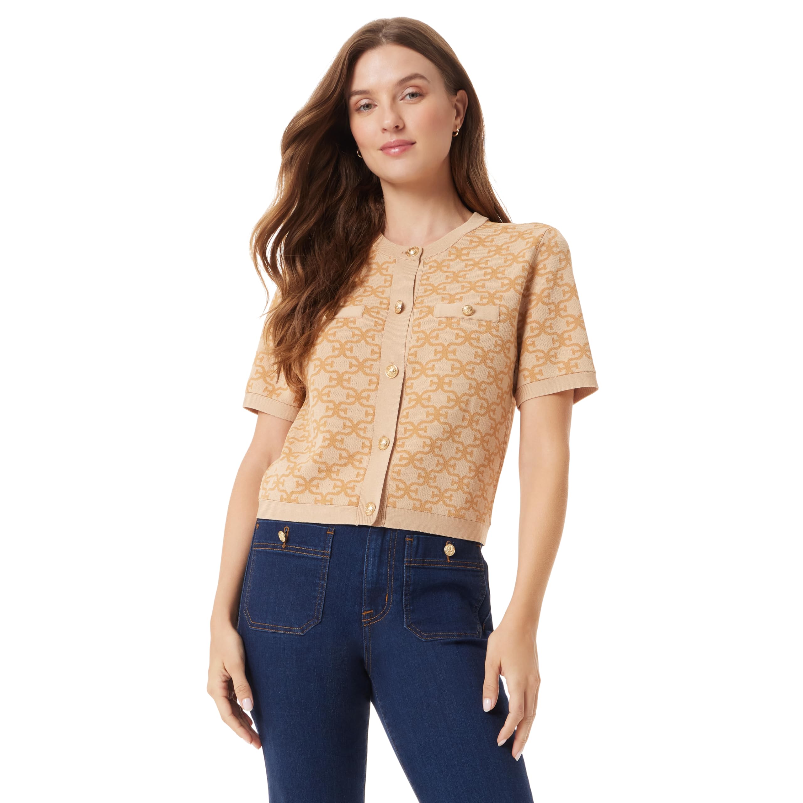 Sam Edelman Women Colleen Short Sleeve Cardigan Standard
