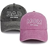 Tohheasp Mom and Dad Hats Est 2026, Adjustable Embroidered New Parents Baseball Cap