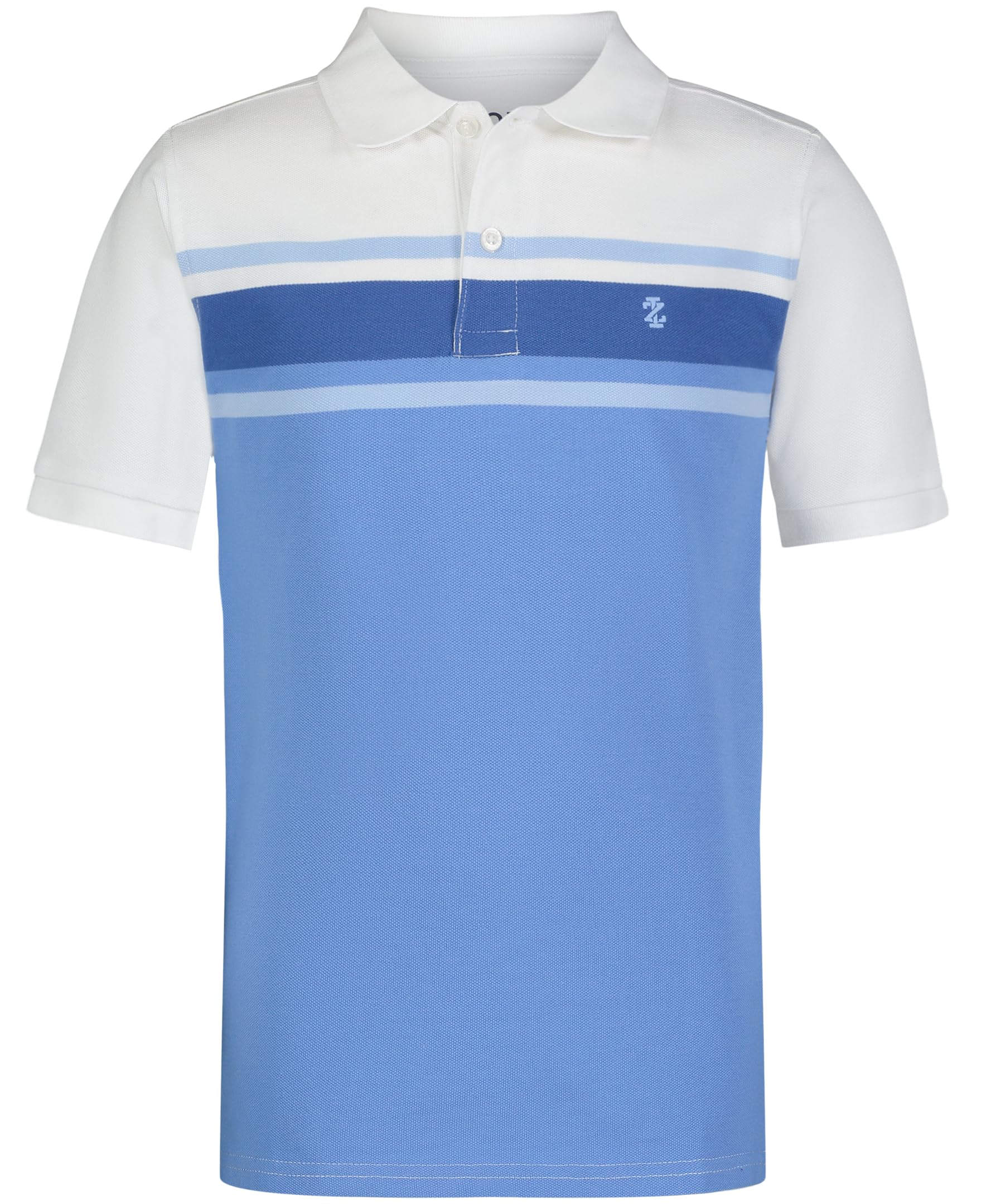 IZOD Boys' Short Sleeve Pique Polo Shirt, Blue/White