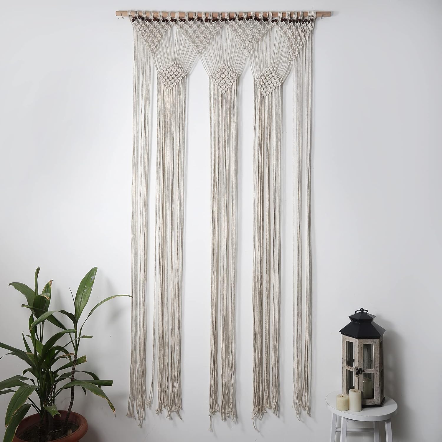 The Decor Mart Cotton Macrame Off White Curtains Amazon.in Home