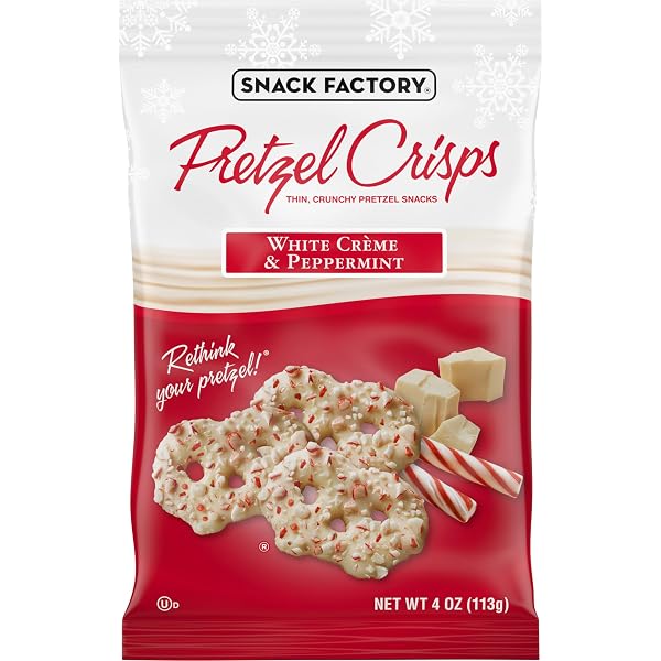 SNACK FACTORY PRETZEL CRISPS, HOLIDAY WHITE CRÈME AND...