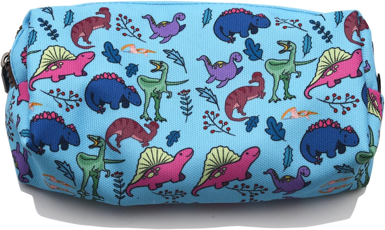 LParkin Dinosaur Pencil Case Canvas Pen Bag Pouch Stationary Case Makeup Cosmetic Bag Gadget Box School Supplies - Image 4