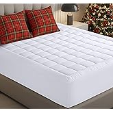 Utopia Bedding Queen Mattress Pad, Quilted Fitted Premium Mattress Protector, Deep Pocket Cover Stretches up to 16 Inches, Fluffy Pillow Topper (60x80 Inches, White)