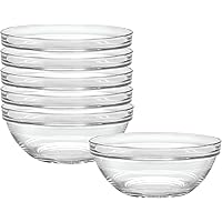 Duralex Glass Made In France Lys 6-3/4-Inch Stackable Clear Bowl, Set of 6