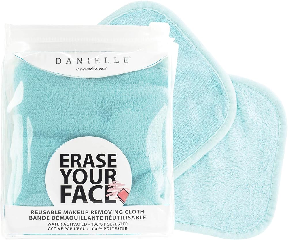 ERASE YOUR FACE Reusable Makeup Remover Cloth Aqua Blue Eco Friendly Water