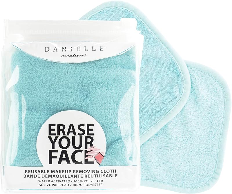 ERASE YOUR FACE Reusable Makeup Remover Cloth Aqua Blue Eco Friendly Water