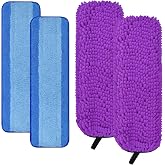 DLAIMI 4 Pack Pet System Microfiber Sweeping Pad for Bona Mops, Microfiber Cleaning Pad for Hardwood Floors Dry Wet Cleaning - Picks Up Pet Hair - Includes 2 Sweeping Pads and 2 Deep Clean Pad
