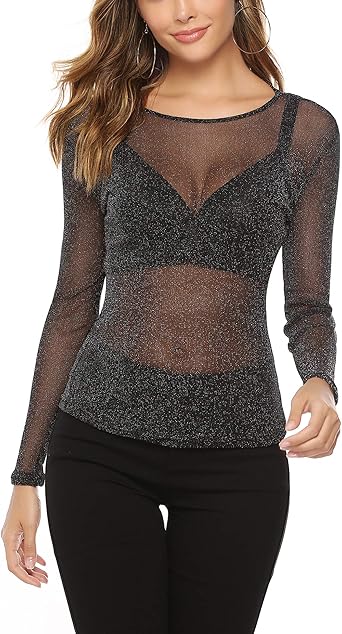 blusa de malla transparente