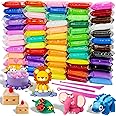 MuseLuxe Air Dry Clay - 64 Pack Modeling Clay Kit with 3 Sculpting Tools,Safe & Non-Toxic,DIY Magic Toys Gift for Boys,Girls,Kids - 32 Colors