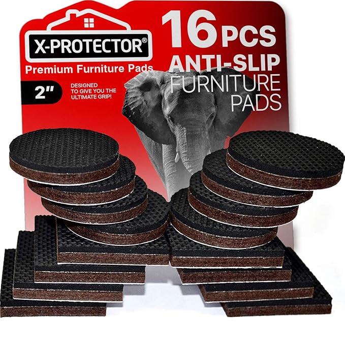 Premium Non Slip Furniture Pads 16 Piece 2”. Best SelfAdhesive