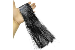Carytalee 2000 Strands Icicles Tinsel for Christmas Tree and Party Decorations, Black Iridescent