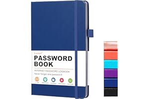 LORTARL Password Book with Alphabetical Tabs - Internet Address & Password Keeper Logbook, Hardcover Password Notebook for Password Organization