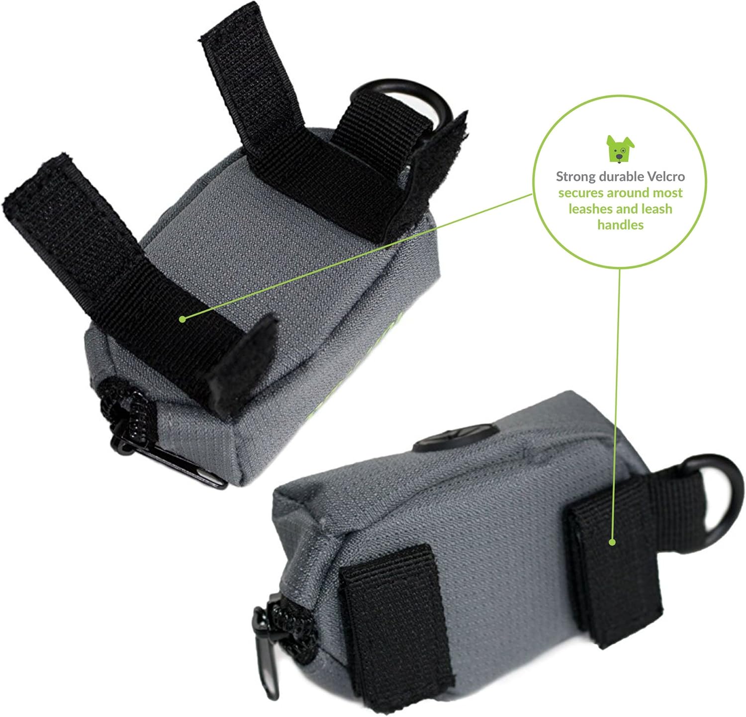 Tuff Mutt Poop Bag Holder Attaches to Dog Leash, Includes 1 Roll of Earth Rated Poop Bags, Waste Bag Dispenser and Lightweight Fabric. Makes a Great Walking, Running or Hiking Accessory : Pet Supplies