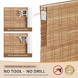 LazBlinds No Tools No Drill Cordless Bamboo Roman