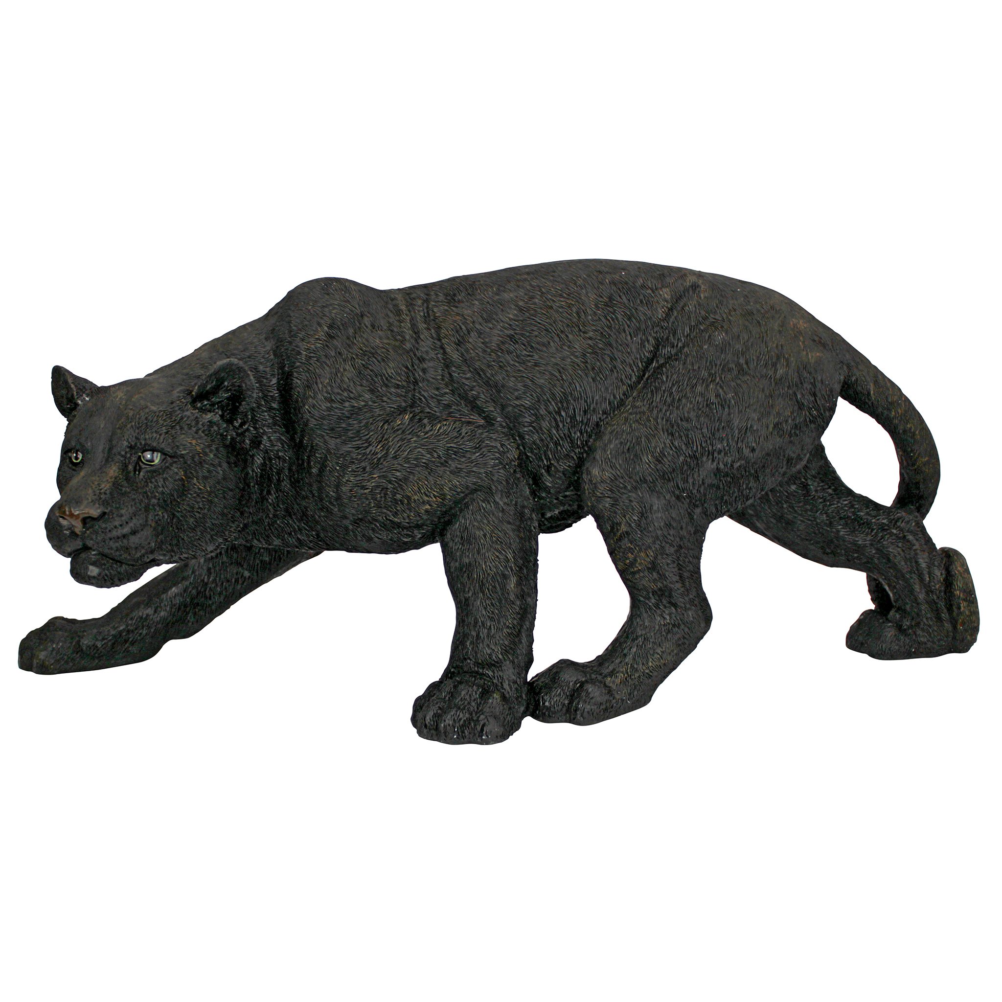 Design Toscano Shadowed Predator Black Panther Garden Statue, Medium 66 cm, Polyresin, Black