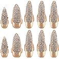 10pcs Halloween False Nail Alloy Gothic Punk Style Talon Claw Paw Finger Rings Cosplay Decoration (3 Sizes)