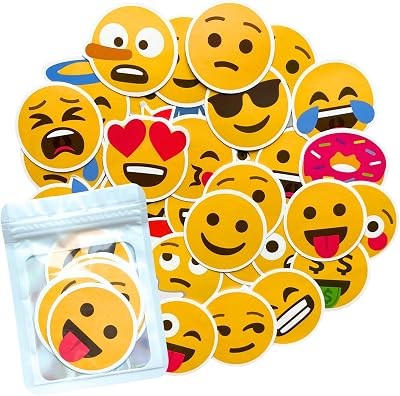 HNTR Emotion Stickers 50 Large Yellow Smiley Face Sticker Pack