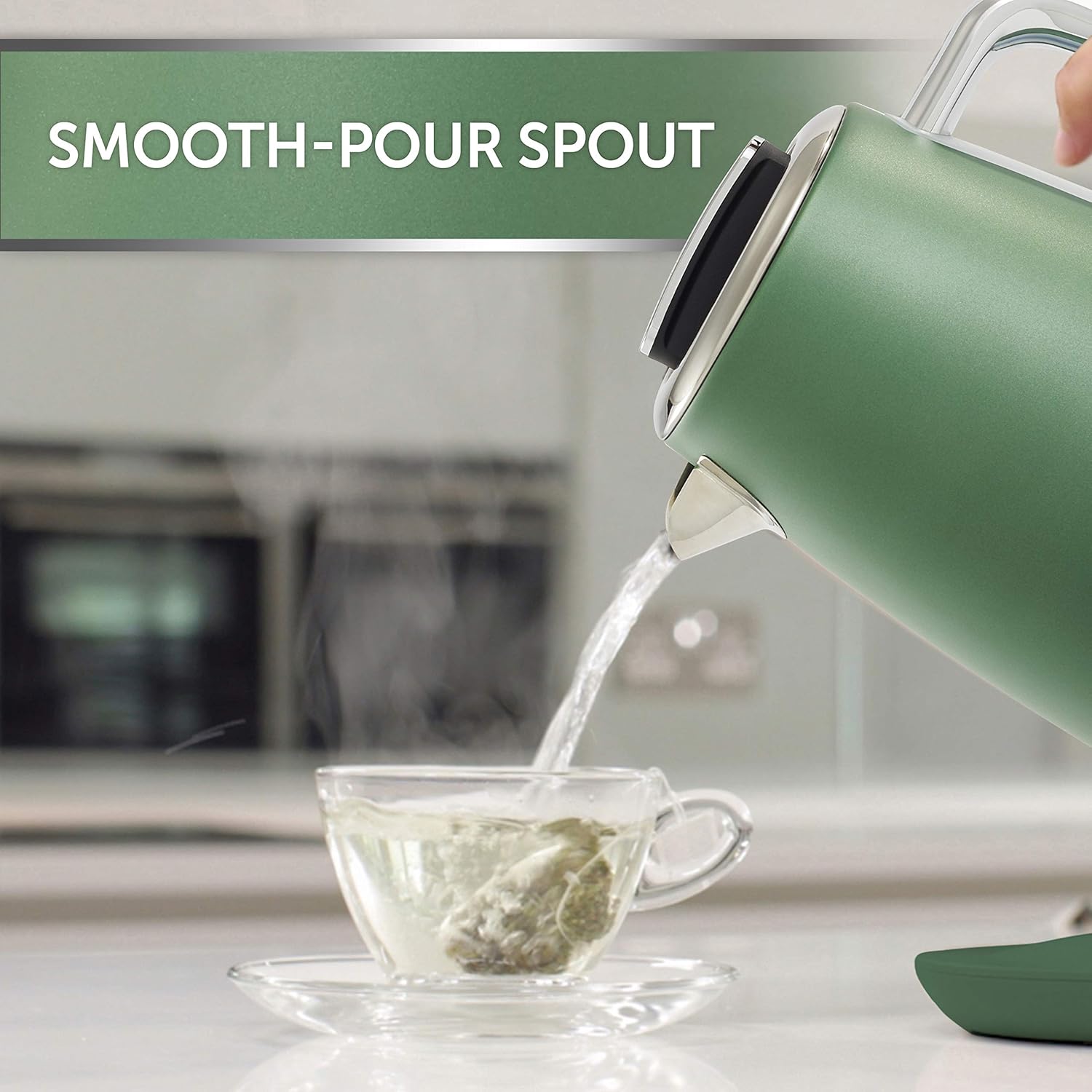 Breville Lustra Electric Kettle 1.7 L 3kW Fast Boil Matt Forest Green [VKT200] BigaMart