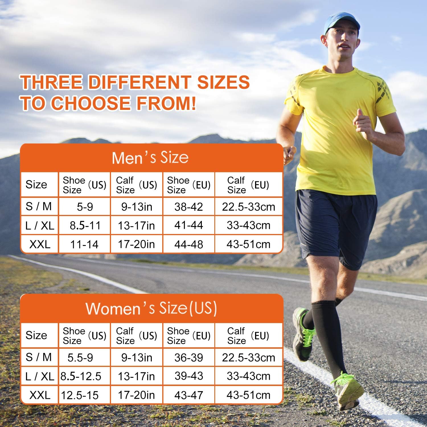 CAMBIVO Compression Socks 3 Pairs for Women and Men, 20-30mmHg Thick High Stockings for Sports, Running, Circulation,Travel: Clothing