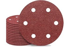 M MIMHOOY 9 Inch 6 Hole Sanding Discs 80 Grit Hook and Loop Sandpape for Drywall Sander 12PCS