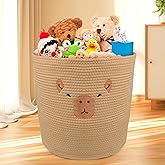 LSYDCARM Capybara Baby Baskets, Round Cotton Rope Storage 17"×15", Knitted Toy Storage, Animal Baby Laundry Nursery Basket Storage Box, Holds Gift Plants Cat & Dog Toys Cow Basket
