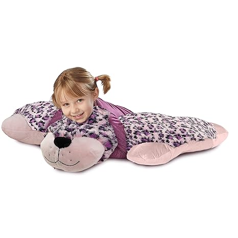 Pillow Pets Jumboz Pink Leopard 30 Jumbo Folding Plush Pillow