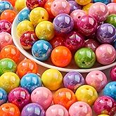 ANCADN 20mm Acrylic Beads 100pcs Ab Rainbow Color Bead Chunky Bubblegum Beads for Jewelry Making Bracelet Necklace Craft Making Supplies(abrainbow)