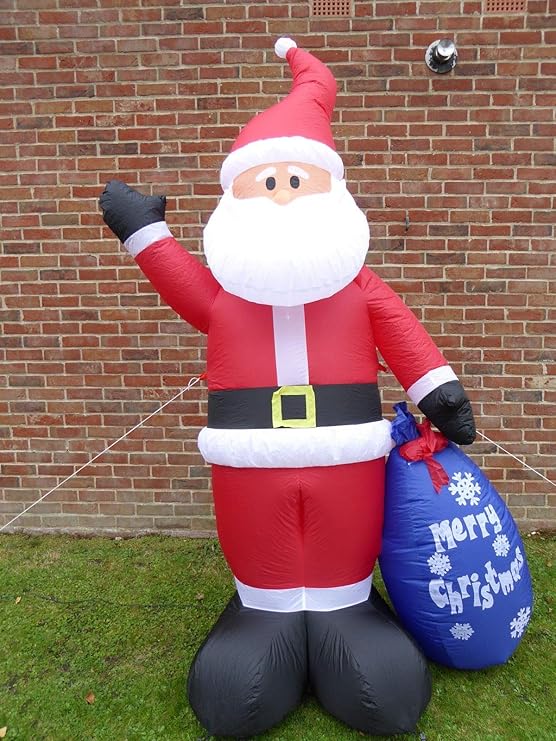 UKGardens Large Inflatable Santa with Merry Sack Christmas Decoration