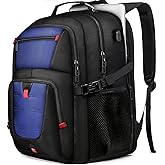 ZMMMA Travel Backpack, Extra Large Backpack, Laptop Bag for Men Women, Fits 17 Inch Laptop, 50L Water Resistant Flight Approved Business Work College Computer Bag, Dark Blue