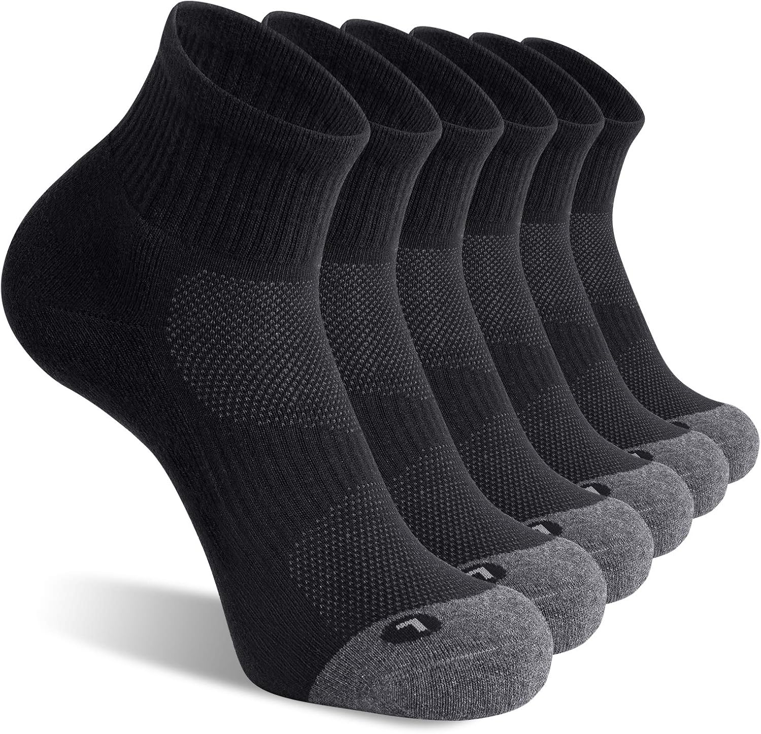FITRELL 6 Pack Men's Athletic Ankle Socks Cushioned Sports Running