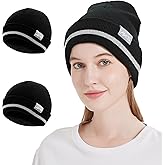 ProtectX High Visibility Safety Beanie, 360-Degree Reflective Comfortable Knit Beanie Headcover Hat, Warming Cap for Work