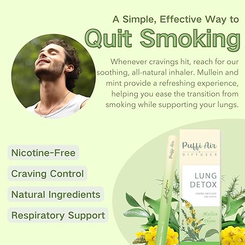 Nicotine-Free Mullein Lung Detox Inhaler | Natural Mullein Leaf  Aromatherapy Support to Quit Smoking | Tobacco-Free, Nicotine-Free in Saudi  Arabia