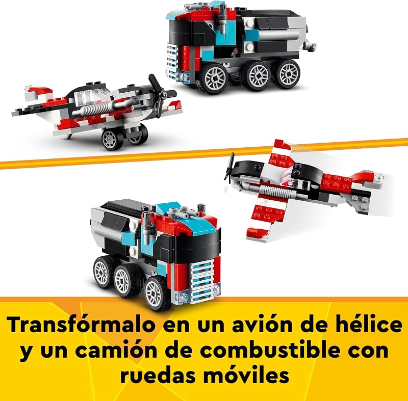 Creator 3 en 1 Camión Plataforma con Helicóptero 31146