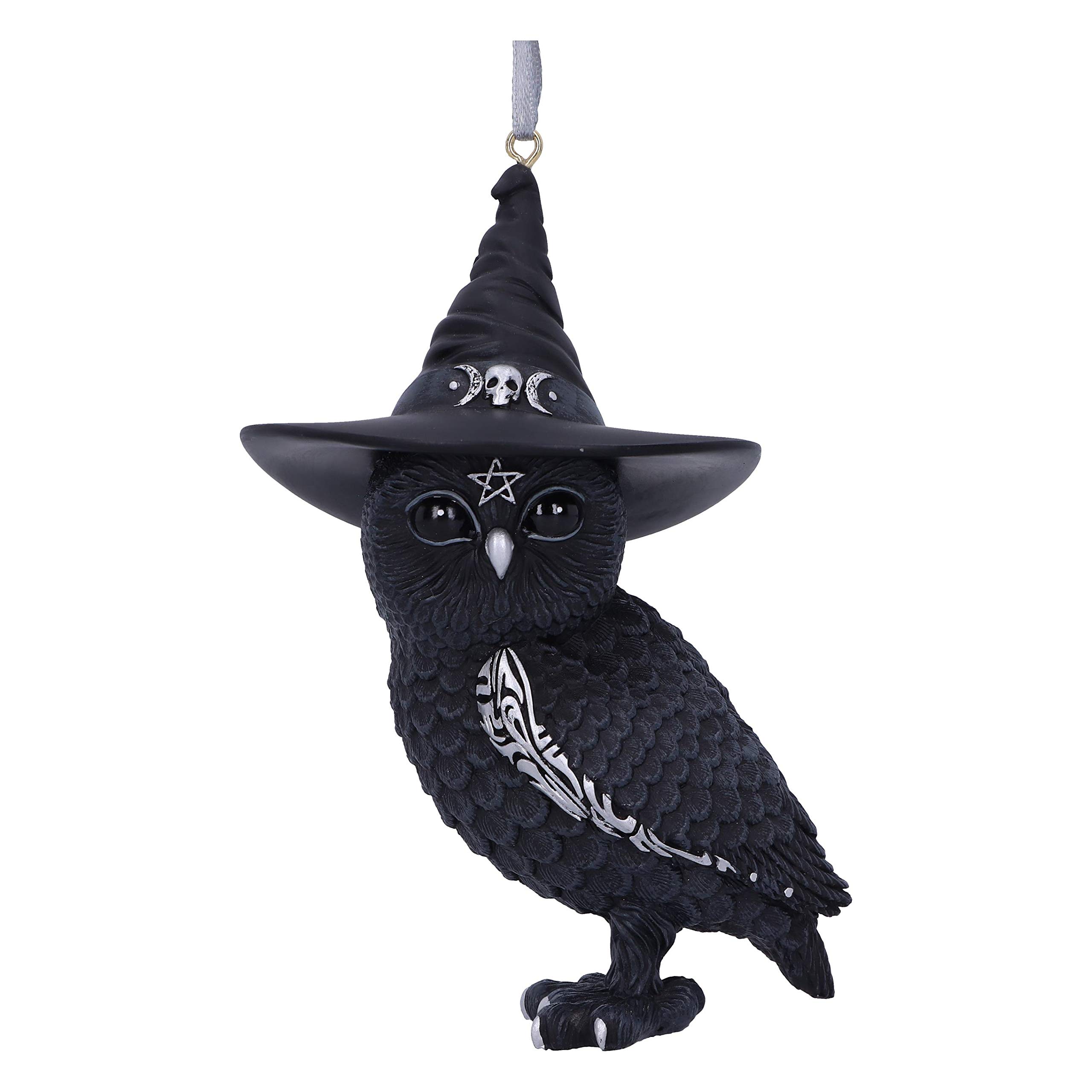Nemesis Now Cult Cuties Owlocen Resin 12cm Black Scarily Adorable Witch Cat, Bewitching Cast in Finest Resin, Hand-Painted