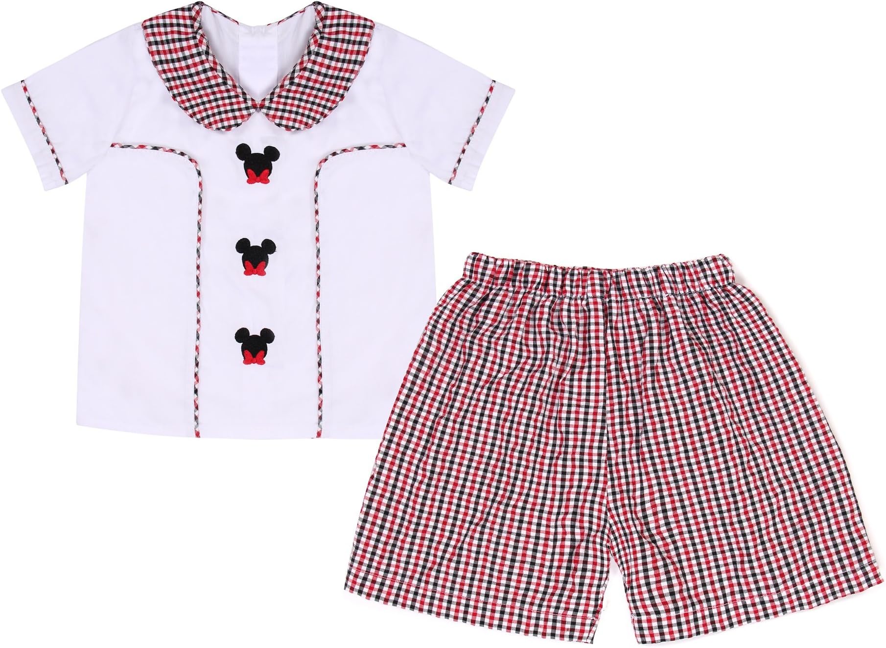 Babeeni Baby Boys Mickey Mouse Shirt and Shorts 2pcs Set (2Y) Red, Black