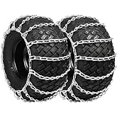 Multisland 1 Pair 2 Link Lawn Tractor Tire Chains 20x8x8 | For Garden Tractors Riders, Ride-on Lawn Mowers, Fits 20x8x8