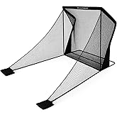 GOLF PAPI Golf Pro Practice Net – 7.5 & 10 ft Compact Golf Hitting Net with Steel Frame & Side Net Protection – Indoor & Outdoor Golf Training Net for Backyard, Garage, Simulator Use