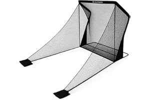 GOLF PAPI GOLFPAPI Pro Golf Practice Net – Heavy‑Duty 7.5ft & 10ft Steel Frame Hitting Net with 1″ High‑Tension Mesh & Side Shank Protection – Indoor/Outdoor Driving Range & Simulator