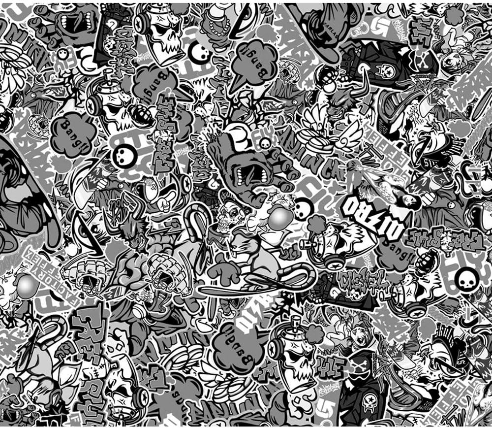 AUTO-STYLE AutoStyle Stickerbomb Film - Graffiti design 1 black/white - Roll 60x200cm - self-adhesive