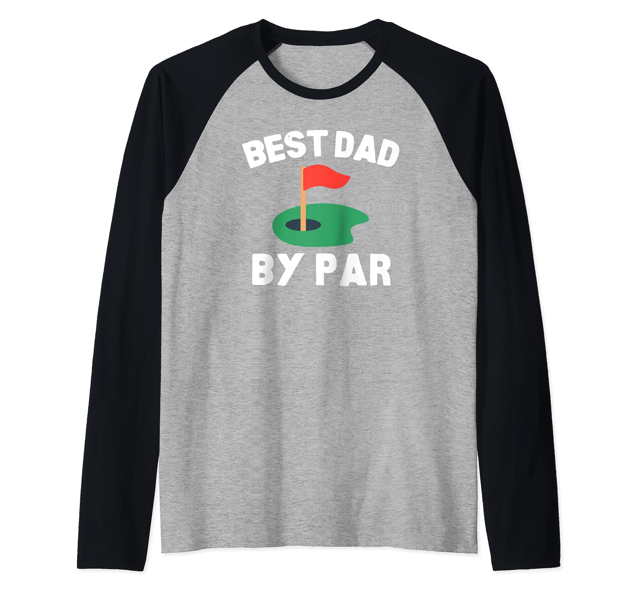 Best Dad By Par Golf Humor Father Raglan Baseball Tee