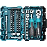 LIBRATON 1/4" Dr Mini Socket &amp; Ratchet Wrench Set with Bits, 4-13mm Socket | Shallow Sockets, Magnetic Driver Handle, Extension Bars &amp; Universal Joint, with Storage Case for DIY, Auto Repair