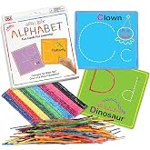 Wikki Stix Alphabet Cards Set &ndash; Hands-On ABC Letter Formation Learning Toy for Preschool &amp; Kindergarten, 26 Reusable Letter Cards + 36 Wikki Stix, Fine Motor Skills, Phonics &amp; Early Literacy
