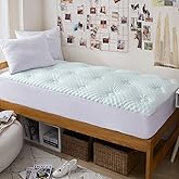 Hansleep Memory Foam Mattress Topper Twin XL, College Dorm Pillow Top Mattress Pad Viscose Derived from Bamboo, Breathable Ma